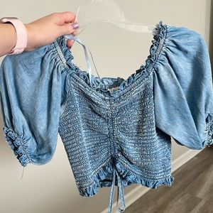 denim crop top